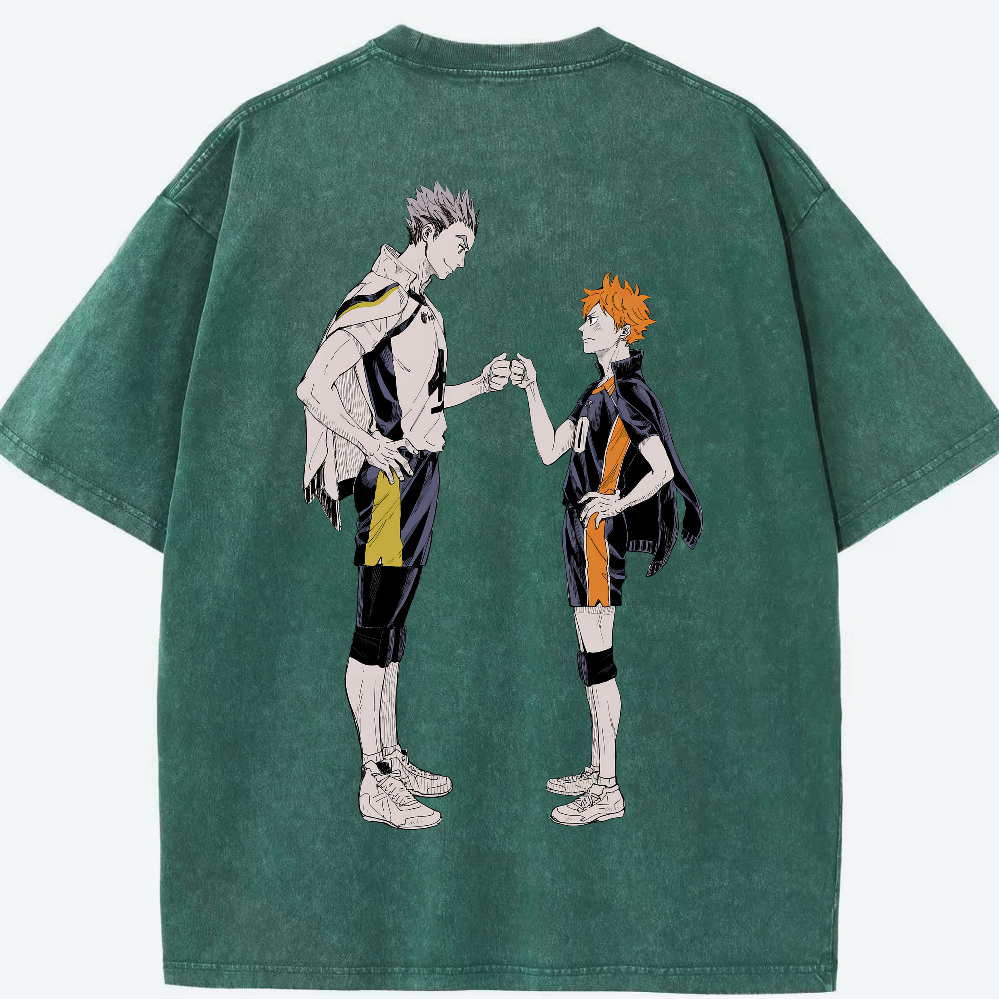 （画像用） ハイキュー!! Haikyu!! 綿100% ヴィンテージ風 半袖Tシャツ（背面プリント）